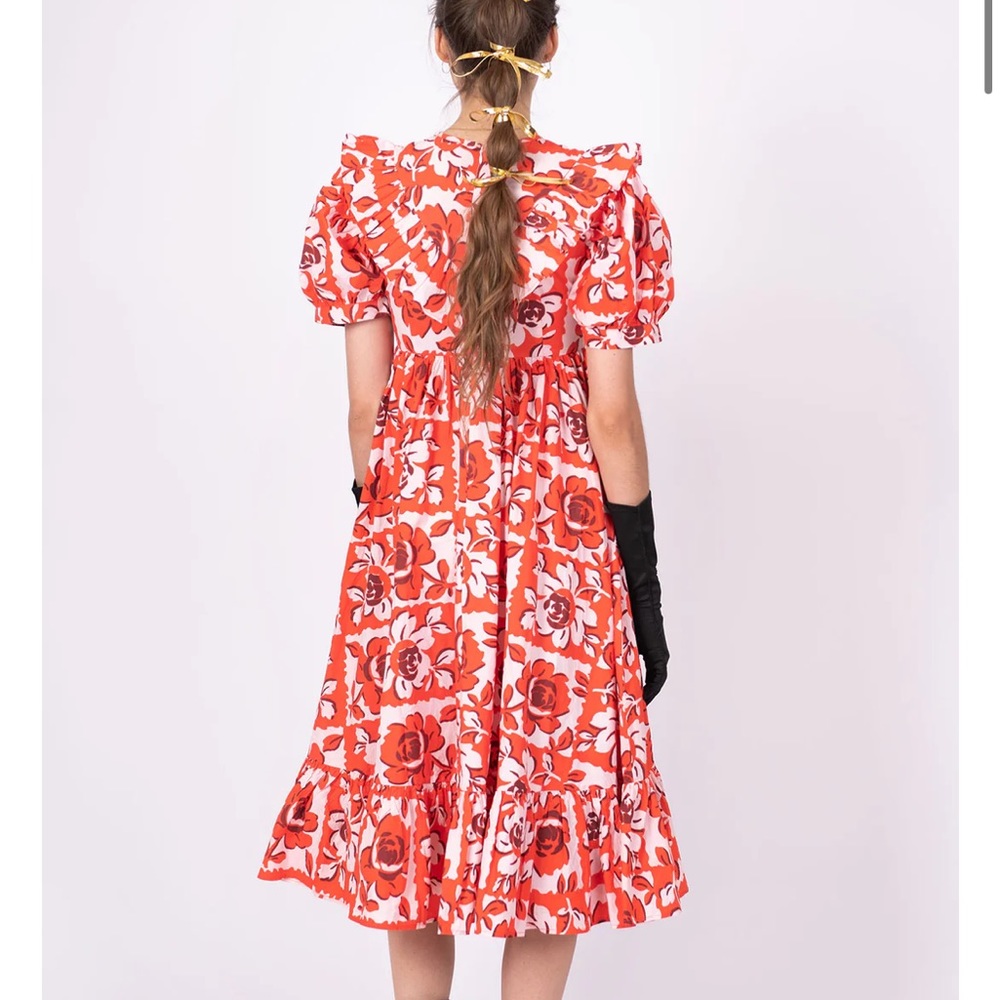 Batsheva Red and White Floral Dress - Picture 2 of 8